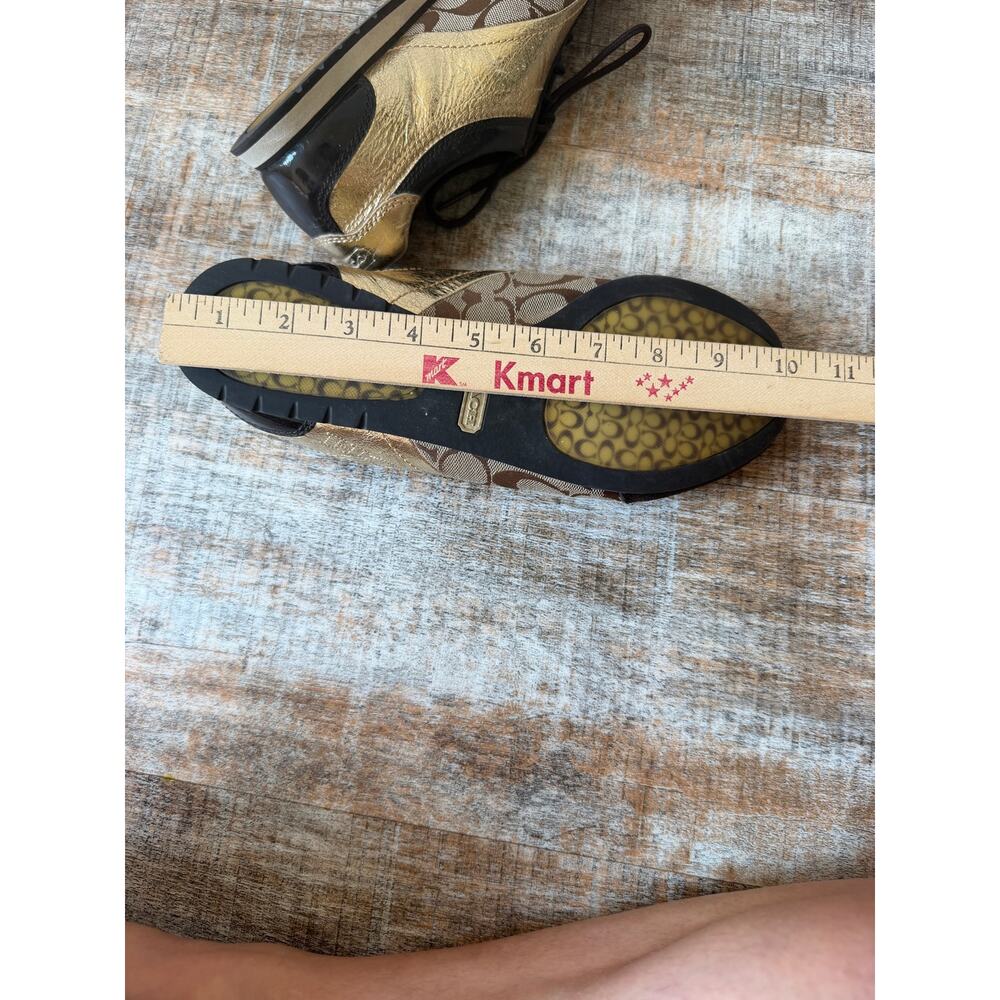 Coach Womens Kodie Signature Logo Gold and Brown Women's Sneakers Size 10 - Picture 12 of 13